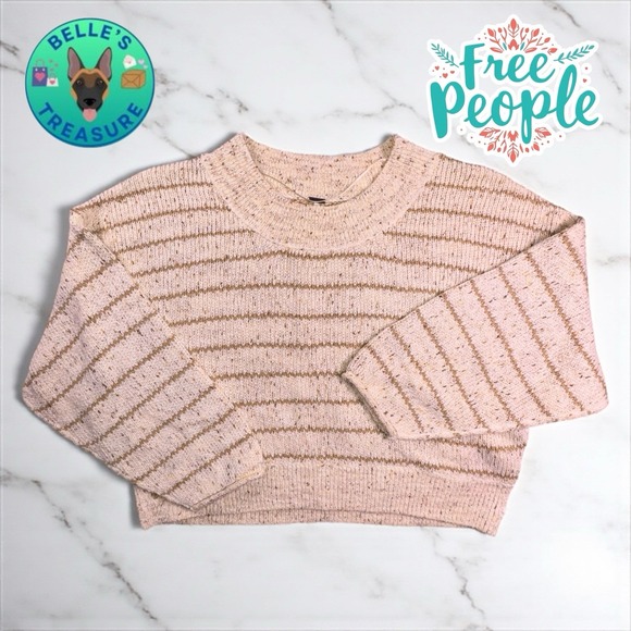 Free People Sweaters - Free People Sweater Women Small Starlight Striped Sparkle Open Knit Oversize Top